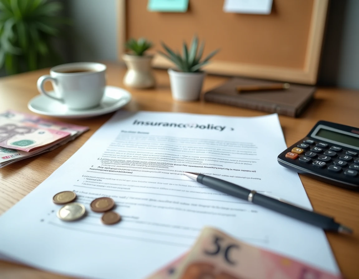 Documents d'assurance habitation avec calculatrice et billets en euros illustrant la hausse des primes en 2026