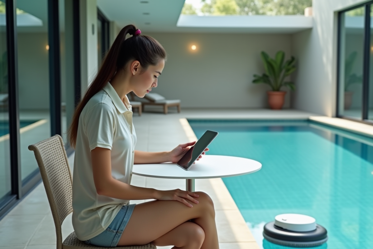 Jeune femme vérifiant sa consommation d