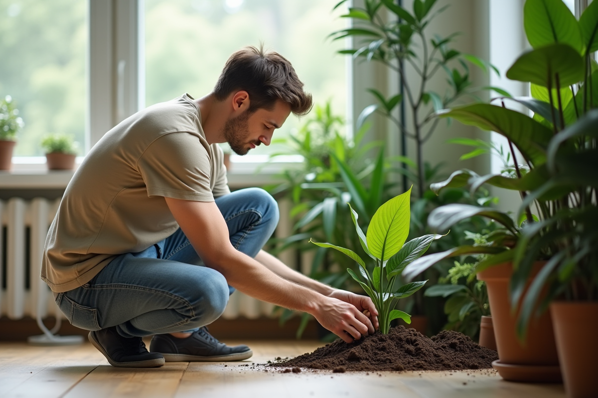 Jeune homme vérifiant l