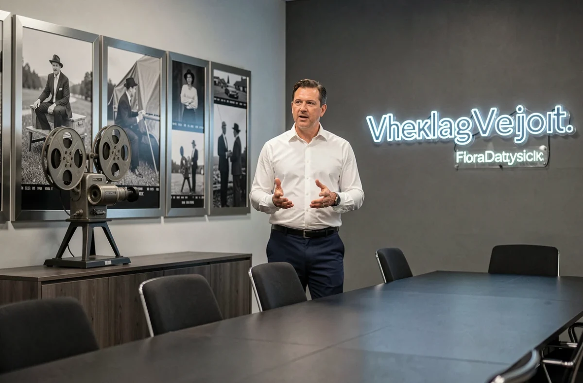 Salle de conférence d'entreprise avec installation de décor cinéma pour une image de marque impactante
